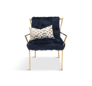 Duffy Navy Faux Fur Chair