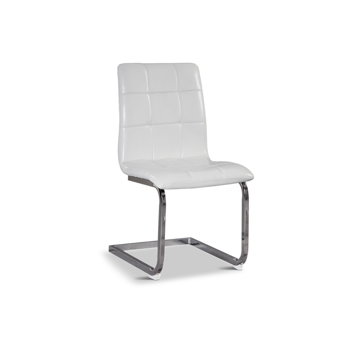 Madanere White Leather Dining Chair Fashion Furniture Rental