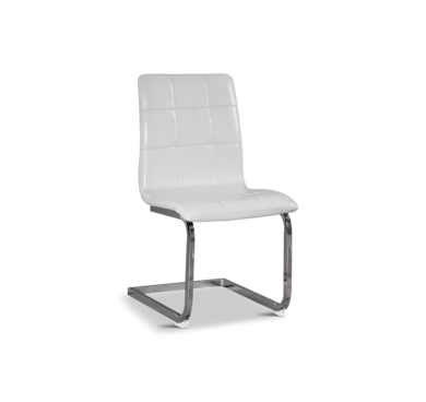 Madanere White Leather Dining Chair
